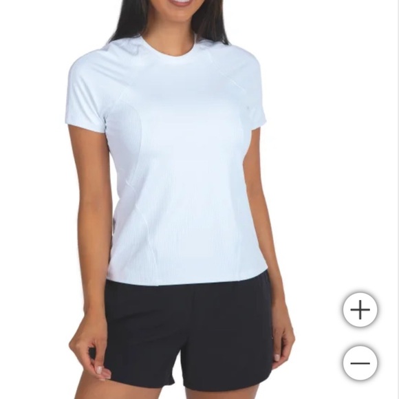 New Spyder Women's Ribbed Short Sleeve white Tee - Picture 1 of 6